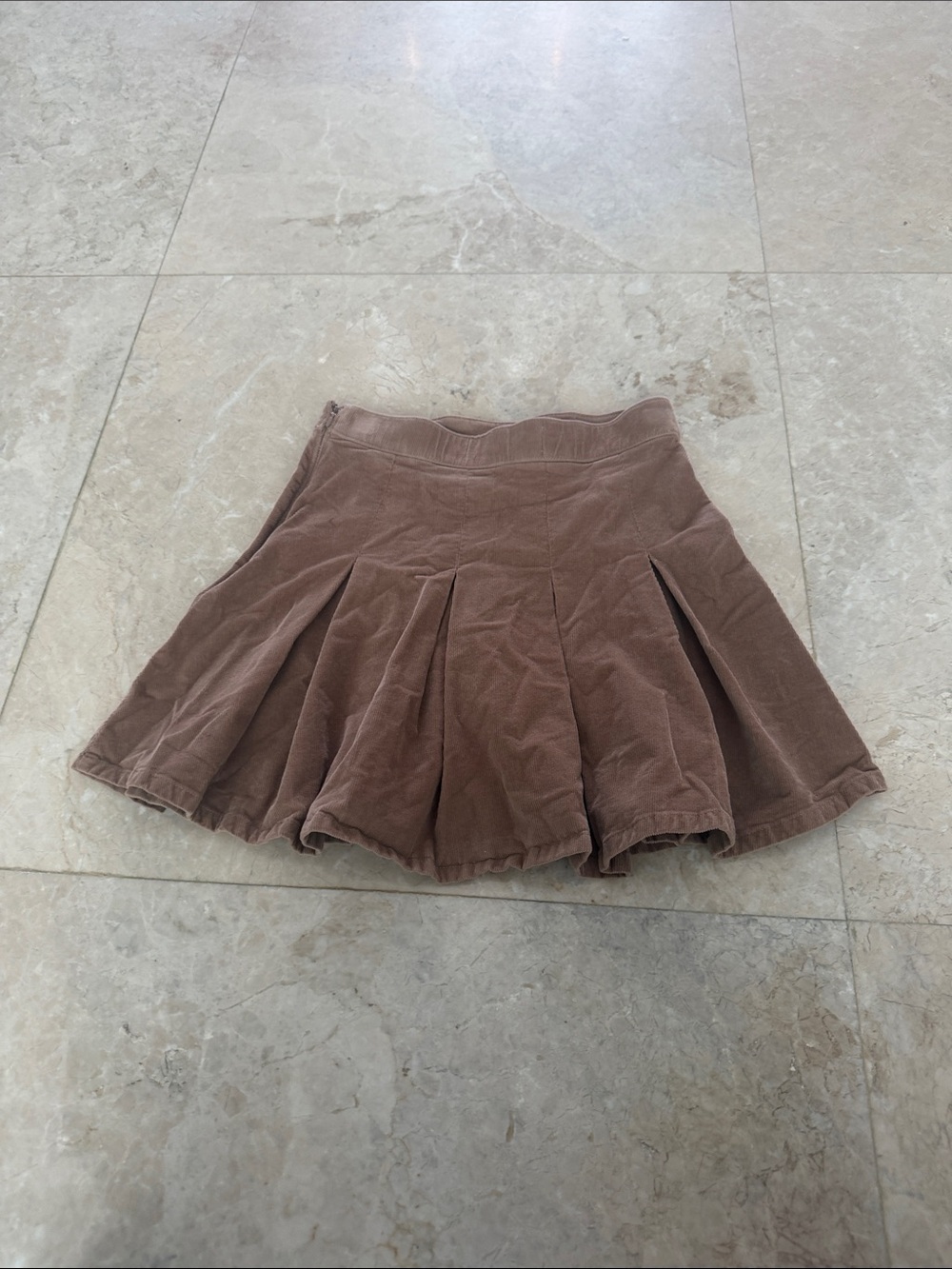 Hollister Brown Pleated Mini Skirt